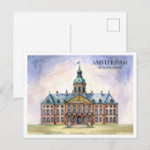 Amsterdam Aquarel Ansichtkaart Feestdagenkaart (Voorkant / Achterkant)