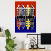 Amsterdam Architectuur - Verkoophuizen Poster (Thuiskantoor)