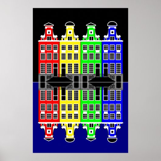 Amsterdam Architectuur - Verkoophuizen Poster (Voorkant)