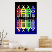 Amsterdam Architectuur - Verkoophuizen Poster (Keuken)