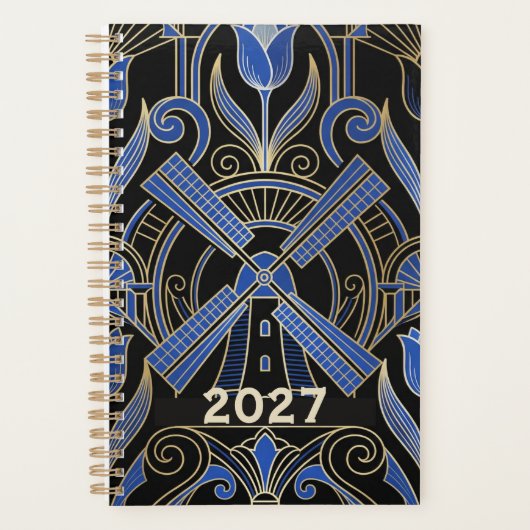Amsterdam Art Deco | Windmolens Aangepast Jaar Planner (Voorkant)