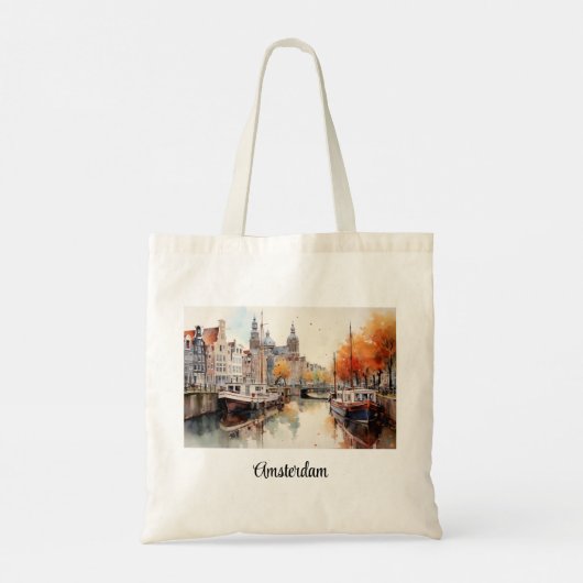 Amsterdam-artistieke charme van de Nederlandse sta Tote Bag (Achterkant)