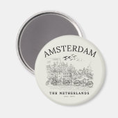Amsterdam Beautiful Vintage Scene Magneet (Voorkant / Achterkant)