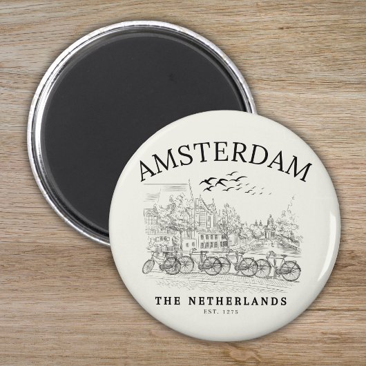 Amsterdam Beautiful Vintage Scene Magneet