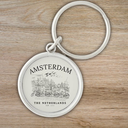 Amsterdam Beautiful Vintage Scene Sleutelhanger