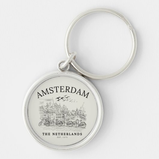 Amsterdam Beautiful Vintage Scene Sleutelhanger (Voorkant)