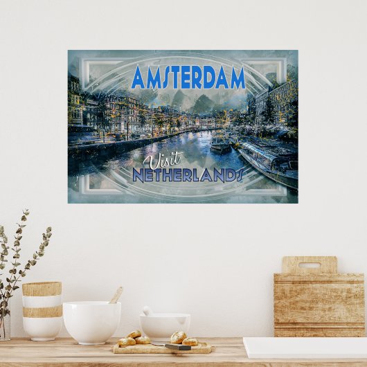 Amsterdam, Bezoek Nederland, uit serie Bezoek... Poster (Keuken)