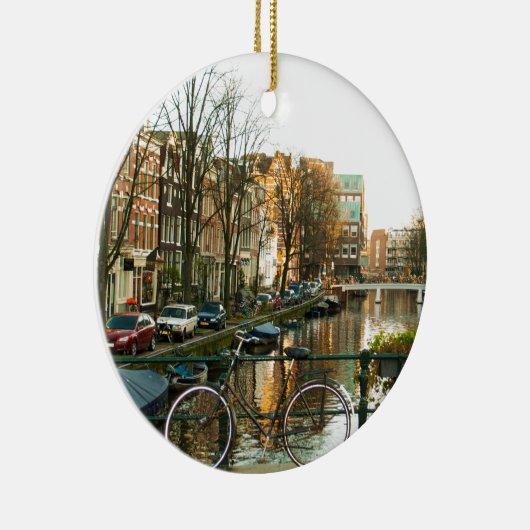 Amsterdam Bicicle Keramisch Ornament (Rechts)