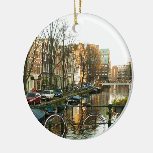 Amsterdam Bicicle Keramisch Ornament (Links)