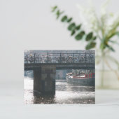 Amsterdam Bicycle Bridge Canal Photo Briefkaart (Staand voorkant)