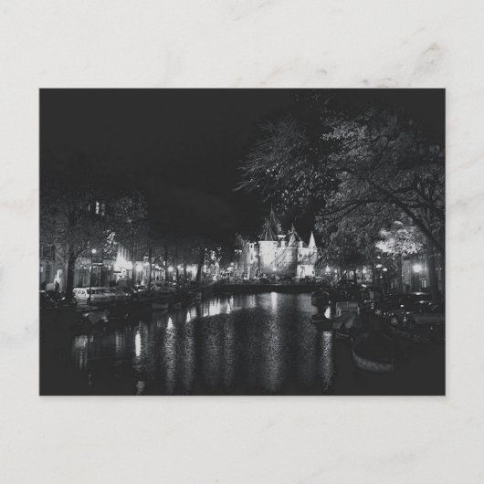 Amsterdam bij nacht briefkaart (Voorkant)