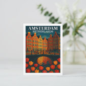 Amsterdam bij Night Flowers & Bicycles Briefkaart (Staand voorkant)