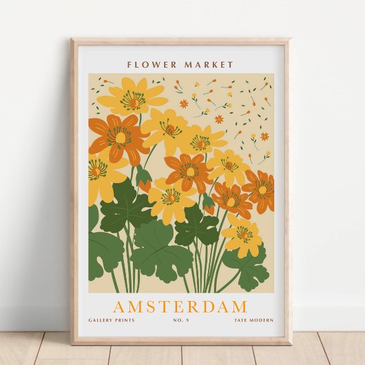 Amsterdam Bloemenmarkt Botanisch Poster