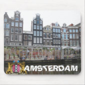 Amsterdam Bloemenmarkt Mousepad Muismat (Voorkant)