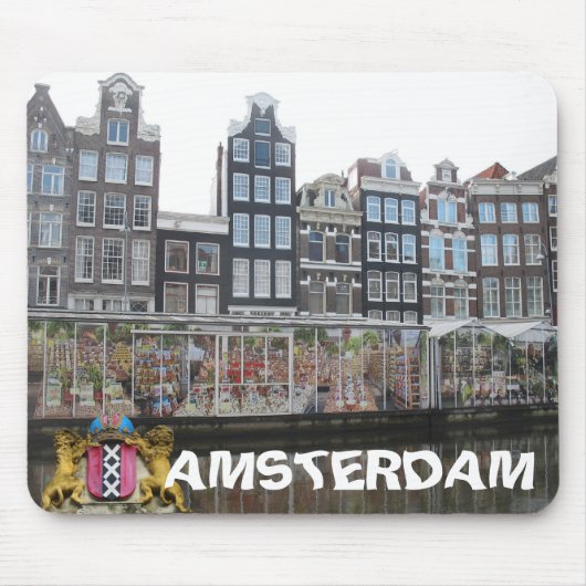 Amsterdam Bloemenmarkt Mousepad Muismat (Voorkant)