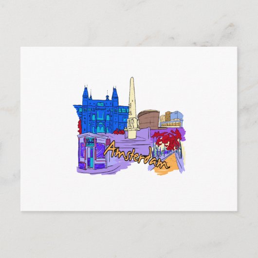 amsterdam blue city afbeelding.png briefkaart (Voorkant)