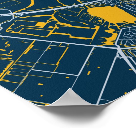 Amsterdam Blue Map Poster, Amsterdam City Blue Map Poster (Hoek)