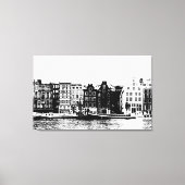 Amsterdam bouwt zwart-witte muurkunst canvas afdruk (Voorkant)