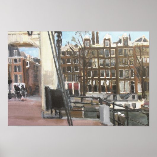 Amsterdam Bridge and Canal Houses Fine Art Poster (Voorkant)