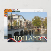 Amsterdam Bridge Holland Briefkaart (Voorkant / Achterkant)