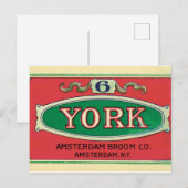 Amsterdam Broom Company New York NY Label Briefkaart (Voorkant / Achterkant)
