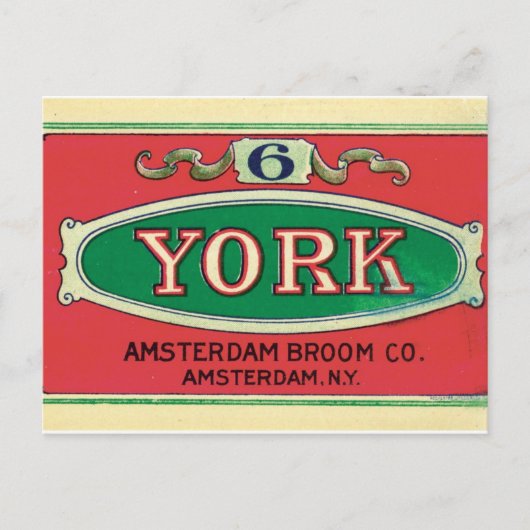 Amsterdam Broom Company New York NY Label Briefkaart (Voorkant)