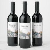 Amsterdam bruiloft gepersonaliseerd wijn etiket (Flessen)