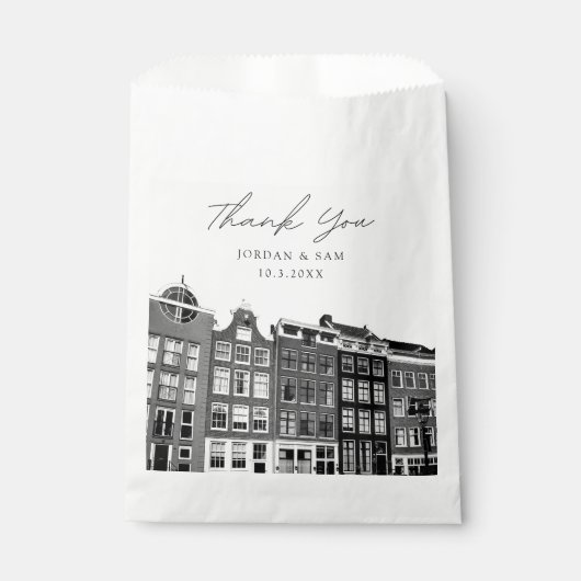 Amsterdam bruiloft gepersonaliseerde foto bedankzakje (Voorkant)