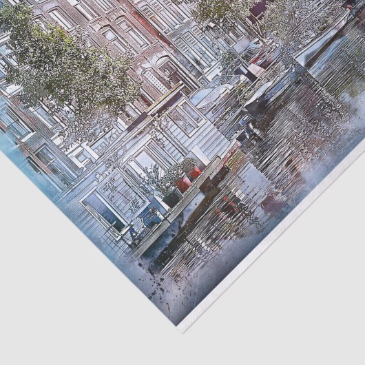 Amsterdam Building Canal Netherlands Europe Tissuepapier (Detail)