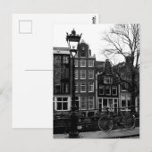 Amsterdam Canal Bike Black en White Briefkaart (Voorkant / Achterkant)