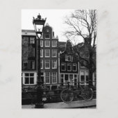 Amsterdam Canal Bike Black en White Briefkaart (Voorkant)