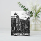 Amsterdam Canal Bike Black en White Briefkaart (Staand voorkant)