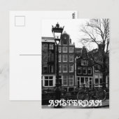Amsterdam Canal Bike Black en White Briefkaart (Voorkant / Achterkant)