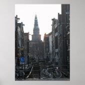 Amsterdam Canal Bike Church Holland Foto Poster (Voorkant)