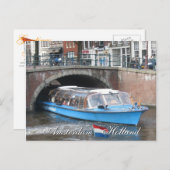 Amsterdam Canal Boat Tour Briefkaart (Voorkant / Achterkant)