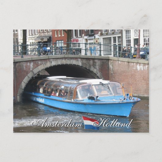 Amsterdam Canal Boat Tour Briefkaart (Voorkant)