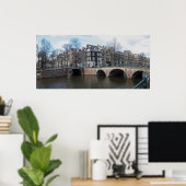 Amsterdam Canal Bridges Photo Poster (Thuiskantoor)