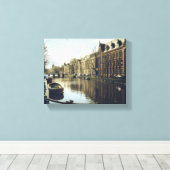 Amsterdam Canal Canvas Afdruk (Insitu (Houten vloer))