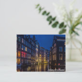 Amsterdam Canal Homes Nachtverlichting Briefkaart (Staand voorkant)