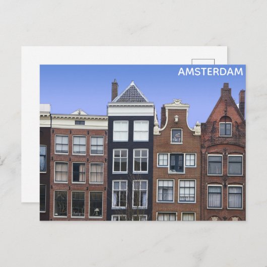 Amsterdam Canal Homes Nederlands Reizen Briefkaart (Voorkant / Achterkant)
