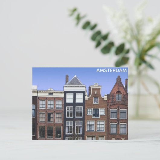 Amsterdam Canal Homes Nederlands Reizen Briefkaart (Staand voorkant)