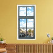 Amsterdam Canal House Window Uitzicht Canvas Afdruk (Insitu (Woonkamer))