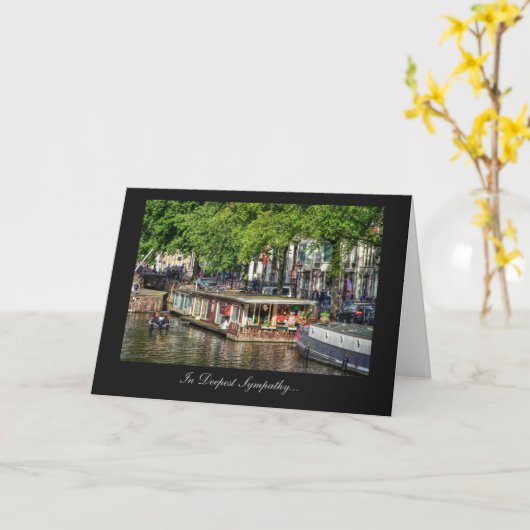 Amsterdam Canal Houseboot - met alle sympathie Kaart (Gele Bloem)