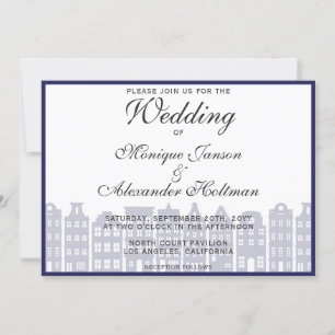 Amsterdam Canal Houses Dutch Wedding Invitation Kaart