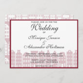 Amsterdam Canal Houses Dutch Wedding Invitation Kaart (Voorkant / Achterkant)