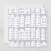 Amsterdam Canal Houses Dutch Wedding Invitation Kaart (Achterkant)