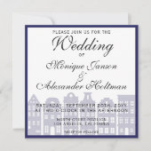 Amsterdam Canal Houses Dutch Wedding Invitation Kaart (Voorkant)