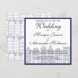 Amsterdam Canal Houses Dutch Wedding Invitation Kaart