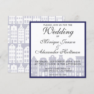 Amsterdam Canal Houses Dutch Wedding Invitation Kaart