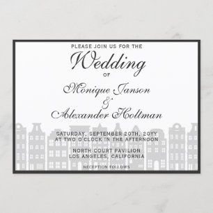 Amsterdam Canal Houses Dutch Wedding Invitation Kaart